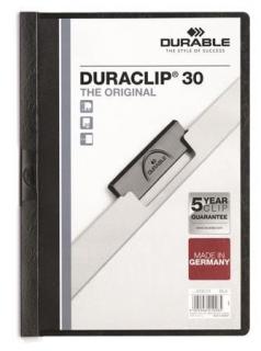 Gyorsfûzõ, klipes, A4, DURABLE "DURACLIP® 30", fekete