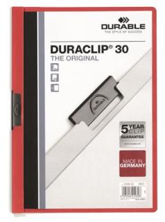 Gyorsfûzõ, klipes, A4, DURABLE "DURACLIP® 30", piros