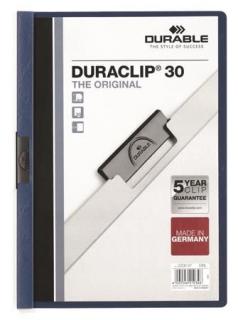 Gyorsfûzõ, klipes, A4, DURABLE "DURACLIP® 30", sötétkék