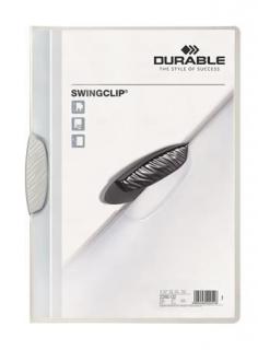 Gyorsfûzõ, klipes, A4, DURABLE "Swingclip® 30", fehér