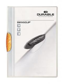Gyorsfûzõ, klipes, A4, DURABLE "Swingclip® 30", narancs