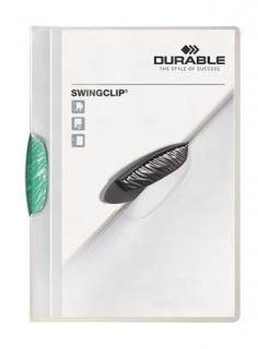 Gyorsfûzõ, klipes, A4, DURABLE "Swingclip® 30", sötétzöld