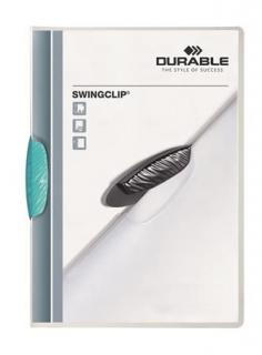 Gyorsfûzõ, klipes, A4, DURABLE "Swingclip® 30", világoskék