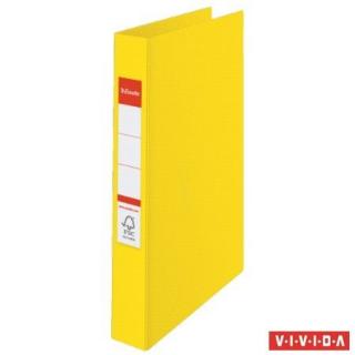 Gyûrûs könyv, 2 gyûrû, 42 mm, A4, PP, ESSELTE "Standard", Vivida sárga