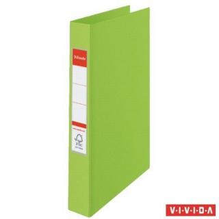Gyûrûs könyv, 2 gyûrû, 42 mm, A4, PP, ESSELTE "Standard", Vivida zöld