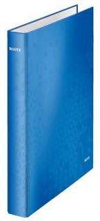 Gyûrûs könyv, 2 gyûrû, D alakú, 40 mm, A4 Maxi, karton, LEITZ "Wow", kék