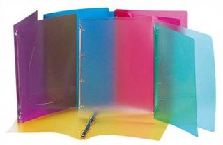 Gyûrûs könyv, 4 gyûrû, 25 mm, A4, PP, VIQUEL "Propyglass", vegyes szín