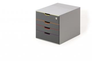Irattároló, mûanyag, 4 fiókos, 1 zárható fiókkal, DURABLE "VARICOLOR® SAFE"
