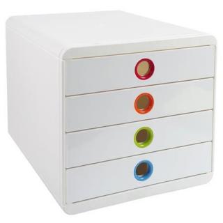 Irattároló, mûanyag, 4 fiókos, EXACOMPTA "Pop-Box", fehér