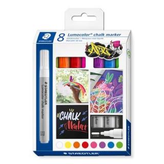 Krétamarker készlet, 2,4 mm, kúpos, STAEDTLER "Lumocolor® 344", 8 különbözõ szín (8 db)