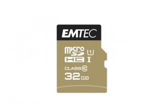 Memóriakártya, microSDHC, 32GB, UHS-I/U1, 85/20 MB/s, adapter, EMTEC "Elite Gold"