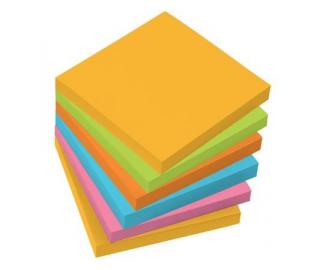 Öntapadó jegyzettömb, 75x75 mm, 100 lap, 6 szín, SIGEL, vegyes színek (600 lap )
