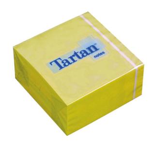Öntapadó jegyzettömb, 76x76 mm, 400 lap, TARTAN, sárga (400 lap)