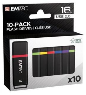 Pendrive, 16GB, 10 db, USB 2.0, EMTEC "K100 Mini Box" (10 db)