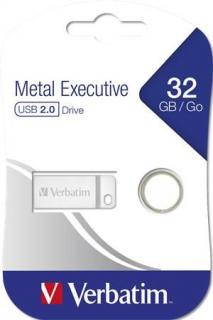 Pendrive, 32GB, USB 2.0,  VERBATIM "Executive Metal", ezüst