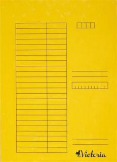 Pólyás dosszié, karton, A4, VICTORIA OFFICE, sárga (5 db)