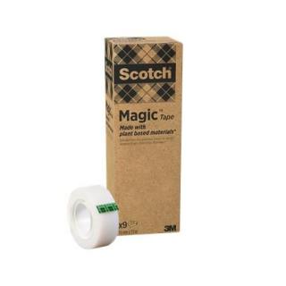 Ragasztószalag, 19 mm x 33 m, környezetbarát, 3M "Scotch® Magic", áttetszõ (9 db)