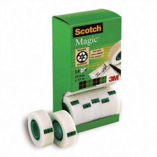 Ragasztószalag, 2 db ajándék, 19 mm x 33 m, 3M SCOTCH "Magic tape 810" (14 db)