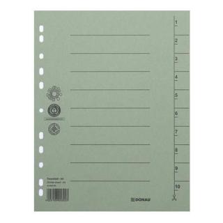 Regiszter, karton, A4, DONAU, zöld (100 db)