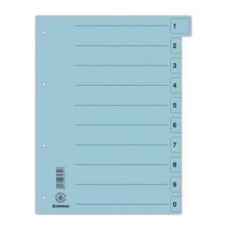Regiszter, karton, A4, mikroperforált, DONAU, kék (50 db)