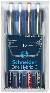 Rollertoll készlet, 0,3 mm, SCHNEIDER "One Hybrid C", 4 szín (4 db)