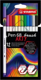 Rostirón készlet, STABILO "Pen 68 brush ARTY", 10 különbözõ szín (10 db)