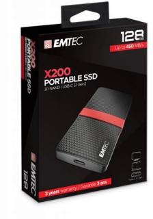 SSD (külsõ memória), 128GB, USB 3.2, 420/450 MB/s, EMTEC "X200"