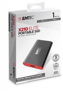 SSD (külsõ memória), 1TB, USB 3.2, 500/500 MB/s, EMTEC "X210"