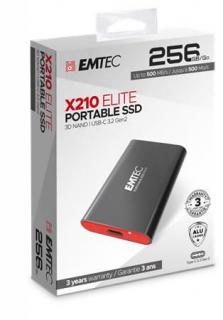 SSD (külsõ memória), 256GB, USB 3.2, 500/500 MB/s, EMTEC "X210"