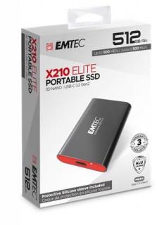 SSD (külsõ memória), 512GB, USB 3.2, 500/500 MB/s, EMTEC "X210"