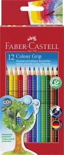 Színes ceruza készlet, háromszögletû, FABER-CASTELL "Grip 2001", 12 különbözõ szín (12 db)