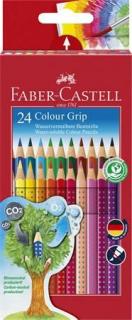 Színes ceruza készlet, háromszögletû, FABER-CASTELL "Grip 2001", 24 különbözõ szín (24 db)