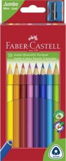 Színes ceruza készlet, háromszögletû, FABER-CASTELL "Jumbo", 10 különbözõ szín (10 db)