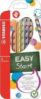 Színes ceruza készlet, háromszögletû, jobbkezes, STABILO "EasyColours", 6 különbözõ szín (6 db)