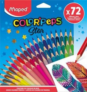 Színes ceruza készlet, háromszögletû, MAPED "Color`Peps Star", 72 különbözõ szín (72 db)