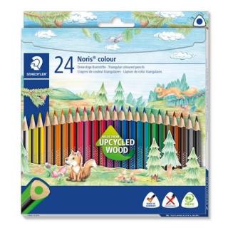 Színes ceruza készlet, háromszögletû, STAEDTLER "Noris Colour 187", 24 különbözõ szín (24 db)