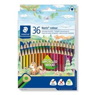 Színes ceruza készlet, háromszögletû, STAEDTLER "Noris Colour 187", 36 különbözõ szín (36 db)