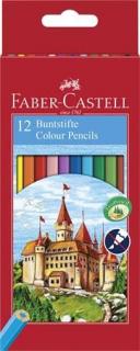 Színes ceruza készlet, hatszögletû, FABER-CASTELL "Classic", 12 különbözõ szín (12 db)