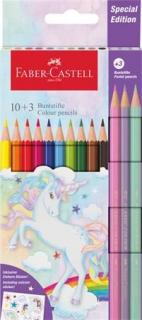 Színes ceruza készlet, hatszögletû, FABER-CASTELL"Unikornis" 10+3 különbözõ szín (13 db)