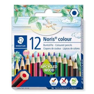 Színes ceruza készlet, hatszögletû, félhosszú, STAEDTLER "Noris Colour 185", 12 különbözõ szín (12 db)