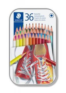 Színes ceruza készlet, hatszögletû, fém dobozban, STAEDTLER "175", 36 különbözõ szín (36 db)