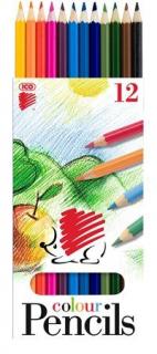 Színes ceruza készlet, hatszögletû, ICO "Süni", 12 különbözõ szín (12 db)