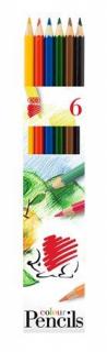 Színes ceruza készlet, hatszögletû, ICO "Süni", 6 különbözõ szín (6 db)