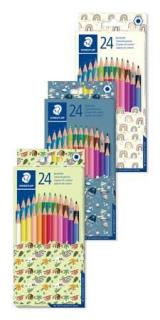 Színes ceruza készlet, hatszögletû, vegyes mintájú csomagolás, STAEDTLER "175", 24 különbözõ szín (24 db)