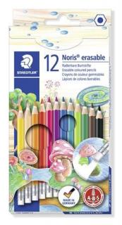 Színes ceruza készlet radírral, hatszögletû, STAEDTLER "Noris Club", 12 különbözõ szín (12 db)