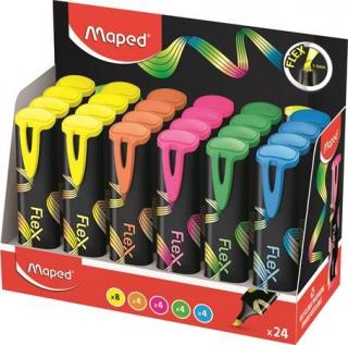 Szövegkiemelõ display, 1-5 mm, MAPED "Fluo Peps Flex", vegyes színek (24 db)