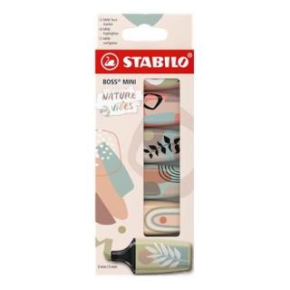 Szövegkiemelõ készlet, 1-4 mm, STABILO "Boss Mini Nature vibes", 6 különbözõ szín (6 db)