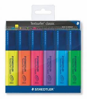 Szövegkiemelõ készlet, 1-5 mm, STAEDTLER "Textsurfer Classic 364", 6 különbözõ szín (6 db)