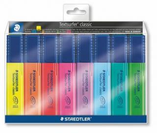 Szövegkiemelõ készlet, 1-5 mm, STAEDTLER "Textsurfer Classic 364", 8 különbözõ szín (8 db)