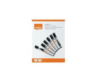 Táblamarker, folyékonytintás, kúpos, 1-3 mm, NOBO, fekete (10 db)